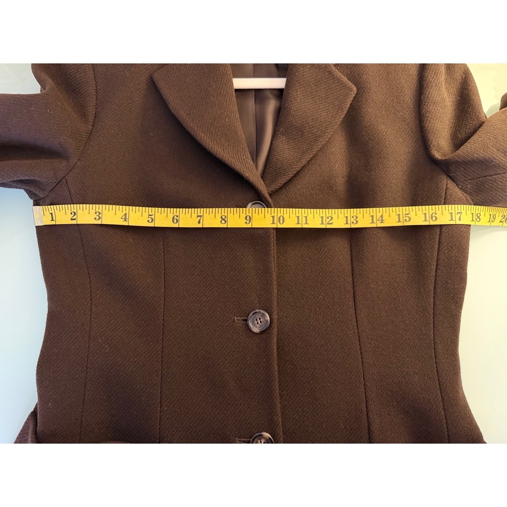 Ann Taylor Blazer Chocolate Dark Brown 100% Wool Classic Professional Size 4 - Picture 5 of 7